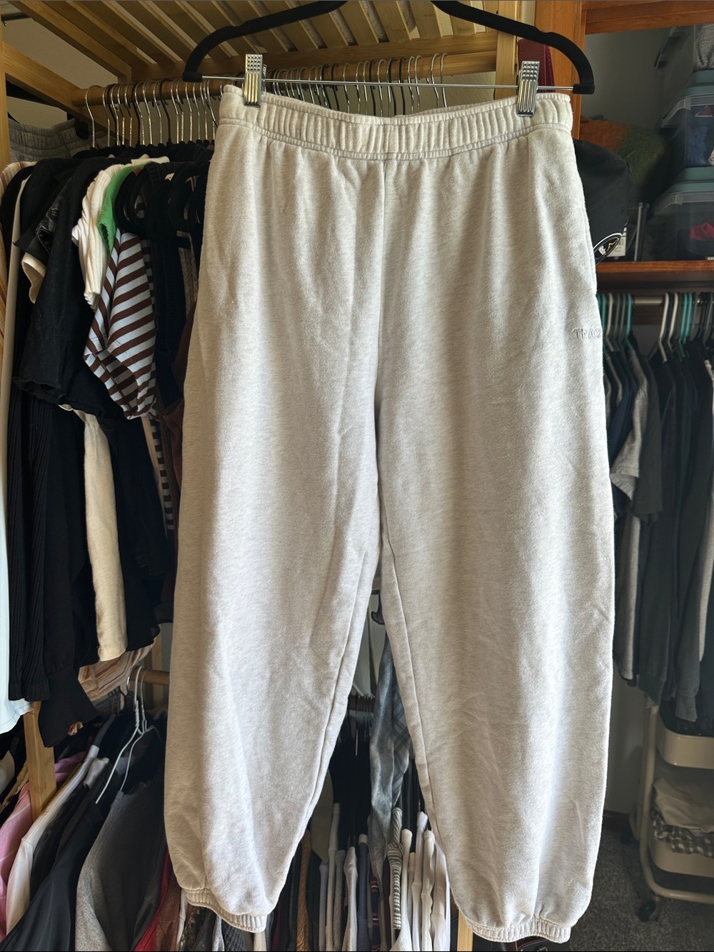 TNA Light Gray Sweatpants - Soft Fleece Joggers